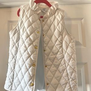 Girls White Crown & Ivy Puffer Vest